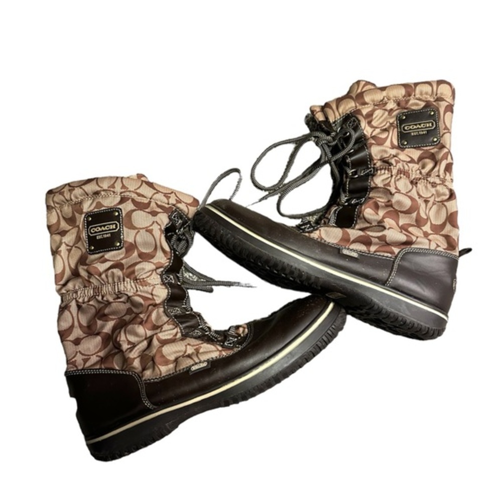 COACH BROWN AND TAN WINTER SNOW BOOTS